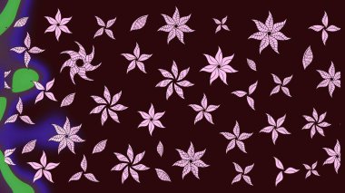 Modern çiçek arkaplanı. Parlak renkli çiçekleri ve kahverengi renkli yaprakları olan harika bir çiçek deseni. Halk tarzı. Moda baskıları için zarif bir şablon.