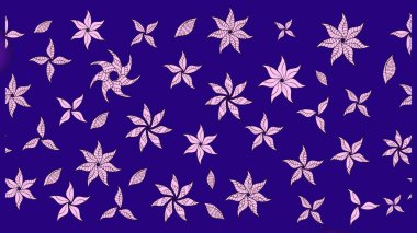 Elle çizilmiş çiçek desenli Raster çizimi. Çocuksu tasarım. Mavi arka planda. Tekstil, kumaş, ambalaj, hatıra defteri için güzel çiçek arkaplanı..