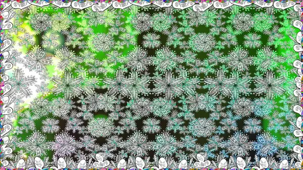 Renkli Bahar Temalı Kusursuz Arkaplan. Çiçekli, suluboya desenli kusursuz çiçek deseni. Gri renkli çiçekler. Düz Çiçek Elementleri Tasarımı. Raster illüstrasyonu.