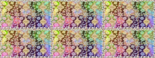 Tarafsız renklerde, altın elementlerle klasik, pürüzsüz desen. Raster illüstrasyonu.