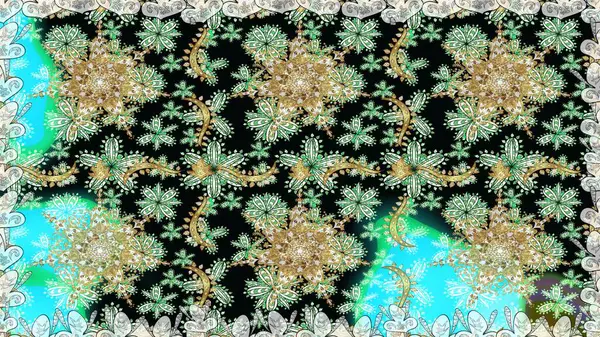 Raster oryantal süs. Kusursuz altın desen. Altın elementlerle nötr renklerde altın desen.