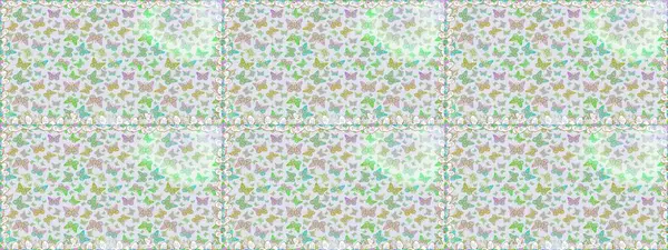 Raster illüstrasyonu. Tekstil, duvar kâğıtları, web sayfası arkaplanları ve yüzey dokuları için mükemmel. Gri ve nötr renklerdeki renkli kelebeklerin kusursuz arka planı.