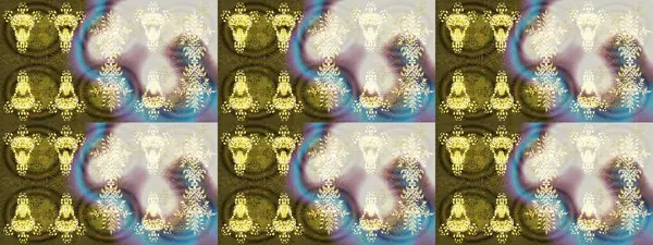 Altın kar taneleri. Raster illüstrasyonu. Kar tanelerinin soyut arkaplanlı Noel şablonu. Noel ve Yeni Yıl moda baskıları için tatil tasarımı.