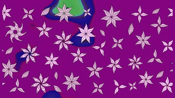 Mor renkli etnik çiçekli zarif eskiz deseni. Raster Çiçek İllüstrasyonu güzel tekstil..