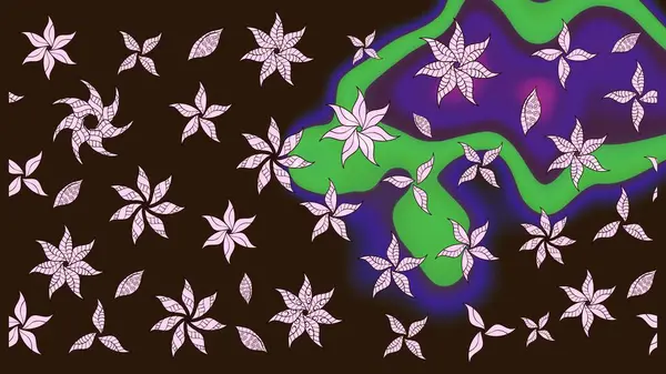 Kahverengi renkli çiçek desenli eskiz, el yapımı papatyalar, papatyalar. Tekrar eden çiçek arkaplanı, zarif kahverengi çiçek duvar kağıdı..