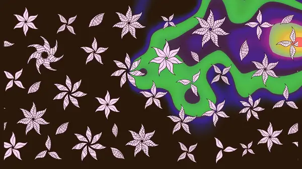 Çiçekli bahar çiçekleri. Moda baskıları için zarif bir şablon. Küçük çiçekte güzel bir desen. Küçük renkli çiçekler. Motley illüstrasyonu.