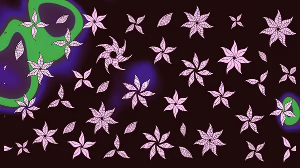 Raster Çiçek İllüstrasyonu güzel tekstil. Kahverengi renkli etnik çiçeklerle zarif bir eskiz deseni..