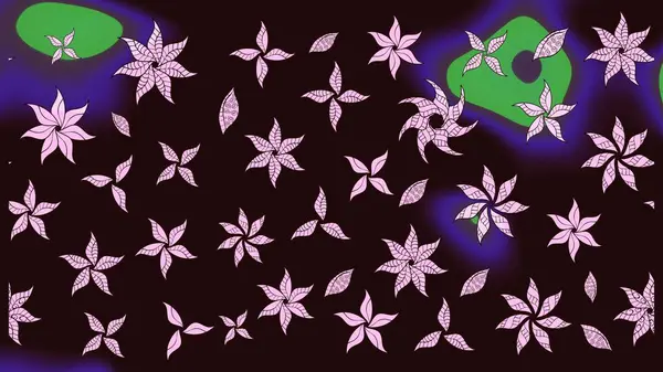 Raster düz çiçek çizim deseni. Kahverengi renkli çiçekler. Tasarım hediye paketi, tebrik kartları, posterler ve afiş tasarımı.