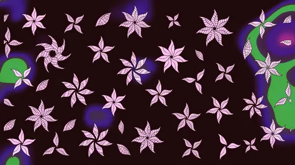 Raster illüstrasyonu. Küçük çaplı çiçeklerdeki basit şirin desenler. Tekstil veya kitap kapakları, imalat, duvar kağıtları, baskı, hediye paketi ve yapıştırma kitabı için çiçek eskiz geçmişi.