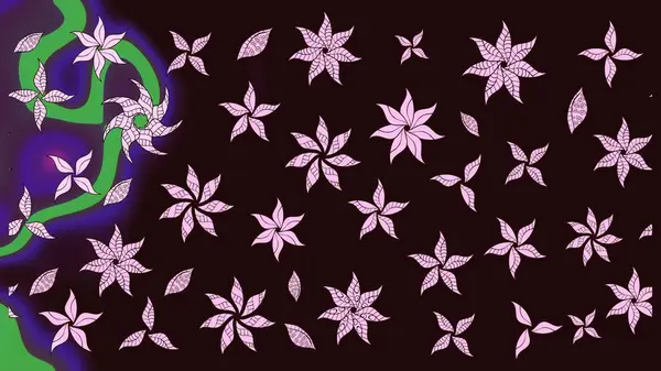 Yumuşak, yaz çiçekli arka plan. Çiçekli karalama şeklinde Raster çiçek deseni. Kahverengi renkte çiçekler.