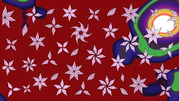 Raster illüstrasyonu. Güzel kumaş deseni. Karalama çiçeği. Renkli Bahar Teması eskiz kalıbı. Düz Çiçek Elementleri Tasarımı. Zentangle soyut çiçekleri.