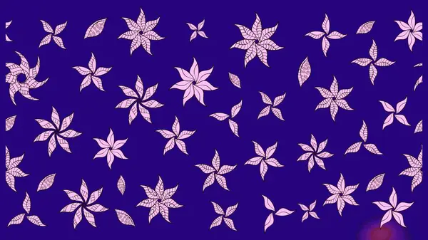 Mavi renkli çiçekler. Raster illüstrasyonunda çiçek deseni çizimi.