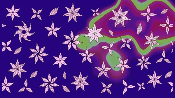 Küçük renkli çiçekler. Küçük çiçekte güzel bir desen. Motley illüstrasyonu. Moda baskıları için zarif bir şablon. Çiçekli bahar çiçekleri. Çizim.