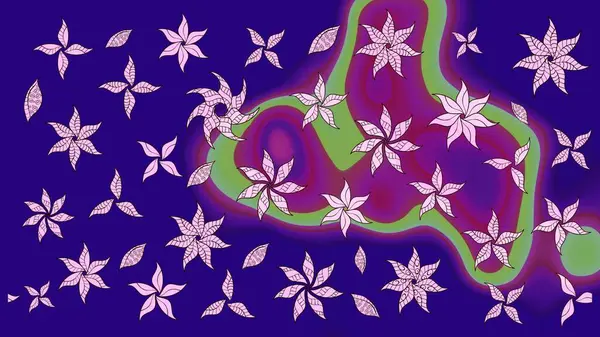 Mavi renkli şirin tekstil tarzında. Renkli çizim kalıbı. Çiçek duvar kâğıdı. Raster illüstrasyonu. Çiçek arka planı.