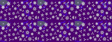 Düz Çiçek Elementleri Tasarımı. Süslü kumaş deseni. Renkli Bahar Teması eskiz kalıbı. Raster illüstrasyonunda çiçek deseni çizimi.