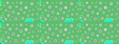 Düz Çiçek Elementleri Tasarımı. Çiçeksel fantezi tasarımı ve parlak bir arka plan çizimi. Renkli Bahar Teması çizim şablonu.