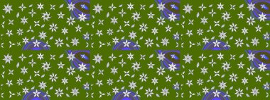 Düz Çiçek Elementleri Tasarımı. Güzel kumaş deseni. Raster Illustrasyon 'daki Çiçek Deseni' nin son moda çizimi. Renkli Yaz Teması çizim şablonu.