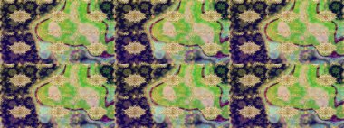 Soyut bir arkaplan çiz. Oriental raster klasik yeşil ve altın desenli. Raster illüstrasyonu.