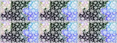 Gri renkli çiçekler. Çiçek süsü ile kusursuz desen. Raster illüstrasyonu.