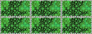 Yeşil renkte çiçeklerle süslenmiş kusursuz çiçek deseni. Suluboya tarzında yeşil renkte çiçekler.