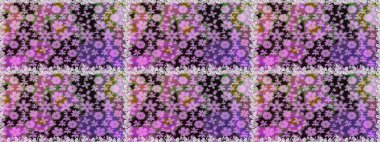 Raster illüstrasyonu. Tarafsız renklerde çiçekler. El çizimi çiçekleri olan soyut, pürüzsüz desen.