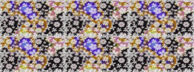 Gri renkli çiçekler. Çiçeksiz desenli arka plan, yaz çiçekleri. Düz Çiçek Elementleri Tasarımı. Renkli Bahar Teması Kusursuz Arkaplan.