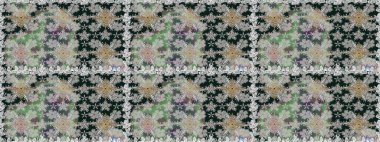 Duvar kağıdı, web sitesi arka planı, ambalaj kağıdı, davetiye, broşür, afiş veya web sitesi için kusursuz çiçek deseni kullanılabilir. Parlak elementlerin. El çizimi Raster illüstrasyonu.