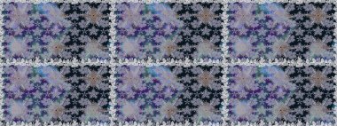 Gri renklere karalamalar çizen kusursuz çiçek deseni. Raster illüstrasyonu.