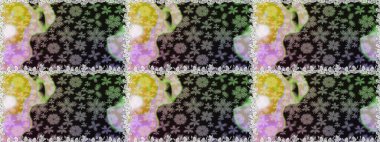 Renkli Bahar Temalı Kusursuz Arkaplan. Süslü kumaş deseni. Düz Çiçek Elementleri Tasarımı. Raster illüstrasyonunda kusursuz çiçek deseni.