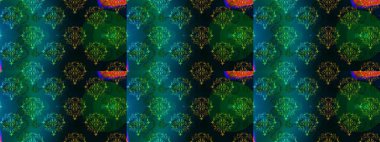 Şablon, pürüzsüz, çiçekli kenar. Çiçek çelengi. Güzel, parlak, pürüzsüz kumaş, tuval. Kıvırcık, parlak örgü. Eski moda arka plan. Raster illüstrasyonu.