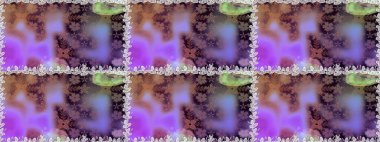 Raster illüstrasyonu. Yumuşak, mor renkte bahar çiçekleri. Raster deseni. Patlayan çiçekler soyut yerleştirilmiş.