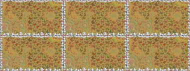 Kelebeklerle kusursuz desen. Tekstil, kumaş, baskı ve davetiye geçmişi. Sarı renkli illüstrasyon. Raster..