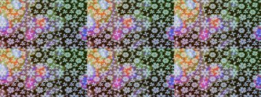 Eskiz modeli etnik tasarım. Yatak çarşafları, ceket, paket tasarımı, kumaş ve moda kavramları için tekstil baskısı. Çiçekleri, deniz kabukları, mandalaları ve suluboya efektleri olan deniz altyapısı.