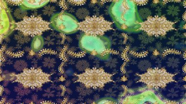 Çiçek desenli çizim. Skeç raster arka planı. Duvar kâğıdı barok, İspanyol kumaşı. Mavi renkler üzerine grafiksel modern çizim deseni.