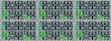 Gri renkli çiçekler. Raster illüstrasyonunda kusursuz çiçek deseni.