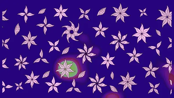 Mavi renkli çiçekler. Renkli Bahar Teması eskiz kalıbı. Sevimli çiçek raster deseni. Düz Çiçek Elementleri Tasarımı.