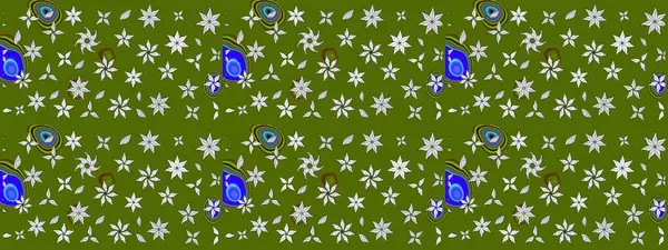 Çiçekli çiçek deseni, suluboya. Süslü kumaş deseni. Raster deseni.