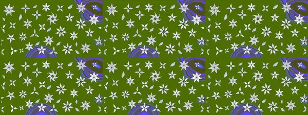 Düz Çiçek Elementleri Tasarımı. Güzel kumaş deseni. Raster Illustrasyon 'daki Çiçek Deseni' nin son moda çizimi. Renkli Yaz Teması çizim şablonu.