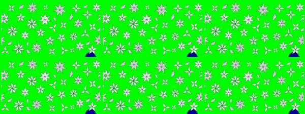 Çiçekli karalama şeklinde Raster çiçek deseni. Yeşil renkli çiçekler. Yumuşak, bahar çiçekli arka plan.