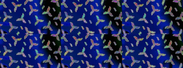 Modern soyut tasarım posteri, kapak, mavi, siyah ve yeşil renkli kart tasarımı. Son moda kar taneleri ve elementler onun kartlarını gösteriyor. Kar taneleri tasarımı. Retro biçim dokusu, kış elementleri.