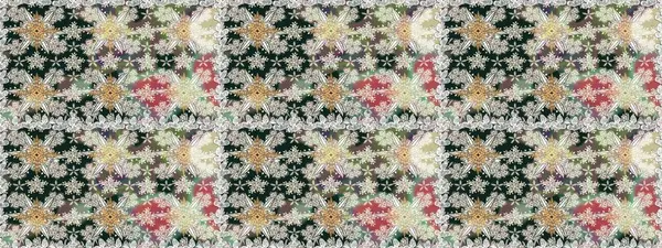 El çizimi. Raster illüstrasyonu. Çiçekler, dallar, bitkiler ve çiçekler. Güzel kumaş deseni.