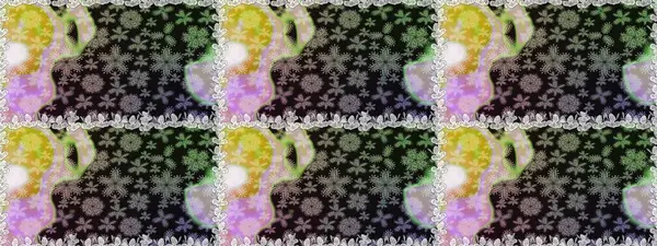 Renkli Bahar Temalı Kusursuz Arkaplan. Süslü kumaş deseni. Düz Çiçek Elementleri Tasarımı. Raster illüstrasyonunda kusursuz çiçek deseni.