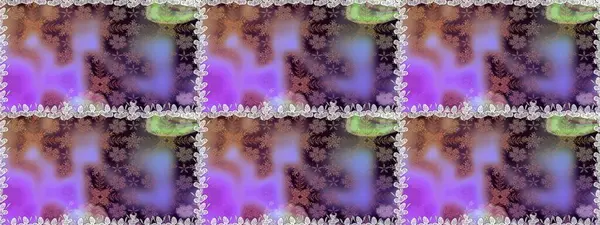 Raster illüstrasyonu. Yumuşak, mor renkte bahar çiçekleri. Raster deseni. Patlayan çiçekler soyut yerleştirilmiş.