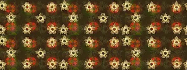 El çizimi. Raster illüstrasyonu. Çiçekli, yapraklı, çiçek desenli çizim..