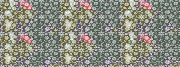 Raster illüstrasyonundaki çiçek desenli çizim. Yeşil renkte çiçekler.