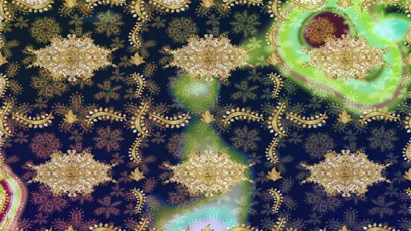 Klasik Raster Golden eskiz kalıbı. Çiçek süsü kumaş deseni, cam, çiçek desenli altın elementli gri renkli metal..