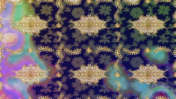 Raster geleneksel, gri renkli altın eskiz deseni. Barok tarzında eskiz doğulu süsü..