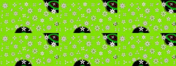 Raster çiçek izi. Klasik taslak çizimi. Çiçek yeşili çizim deseni.