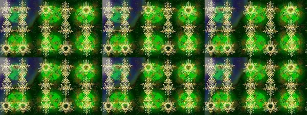 Raster illüstrasyonu. Renkli arka planda izole tatlı kar taneleri. Soyut mandala ya da tuhaf kar tanesi çizgisi sanat tasarımı.