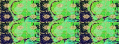 Yeşil renklerdeki altın element. Tasarım şablonu için çizgi çizimi sınırı. Altın desenli çiçek dekoru. Davetiyeler, kartlar, web sayfası için Raster illüstrasyon. Doğu tarzı ögesi.